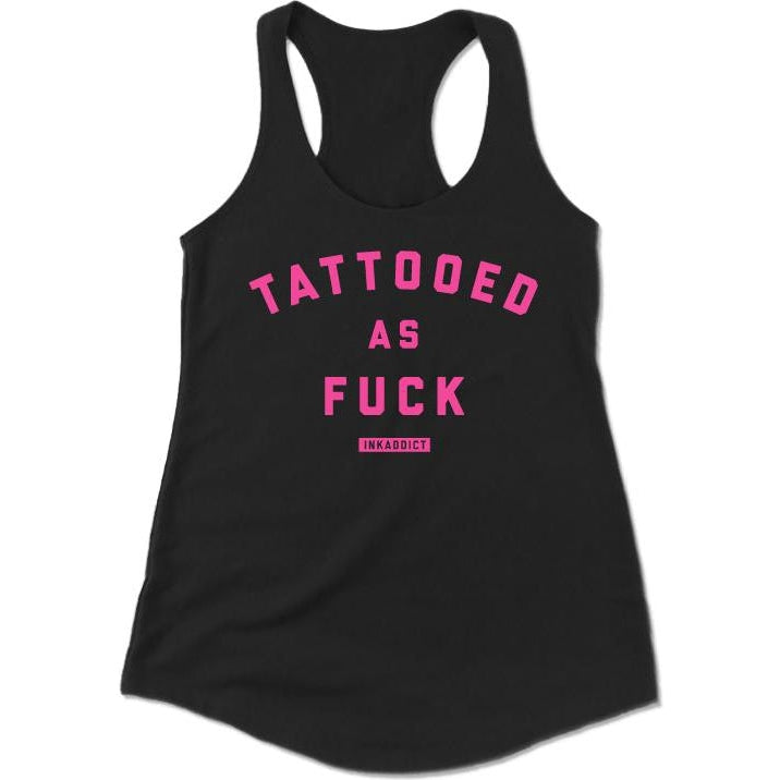 Tattooed As Fuck Women's Black Racerback Tank