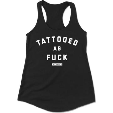 Tattooed As Fuck Women's Black Racerback Tank