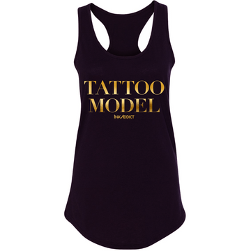 Tattoo Model Gold Women's Black Racerback Tank