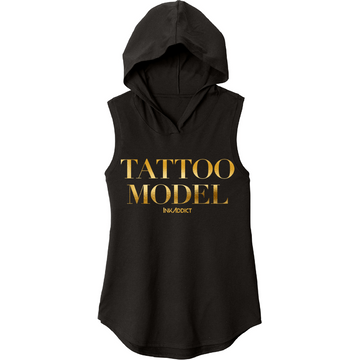 Tattoo Model Gold Women's Sleeveless Hoodie Tee