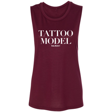 Tattoo Model Maroon Women's Muscle Tank