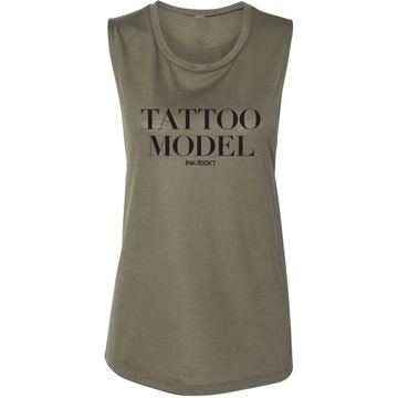 Tattoo Model Women's Military Green Muscle Tank