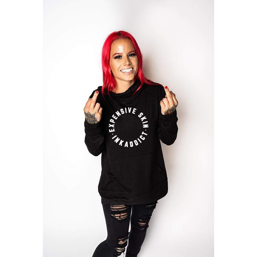 InkAddict Expensive Skin Circle Black Women's Pullover Hoodie