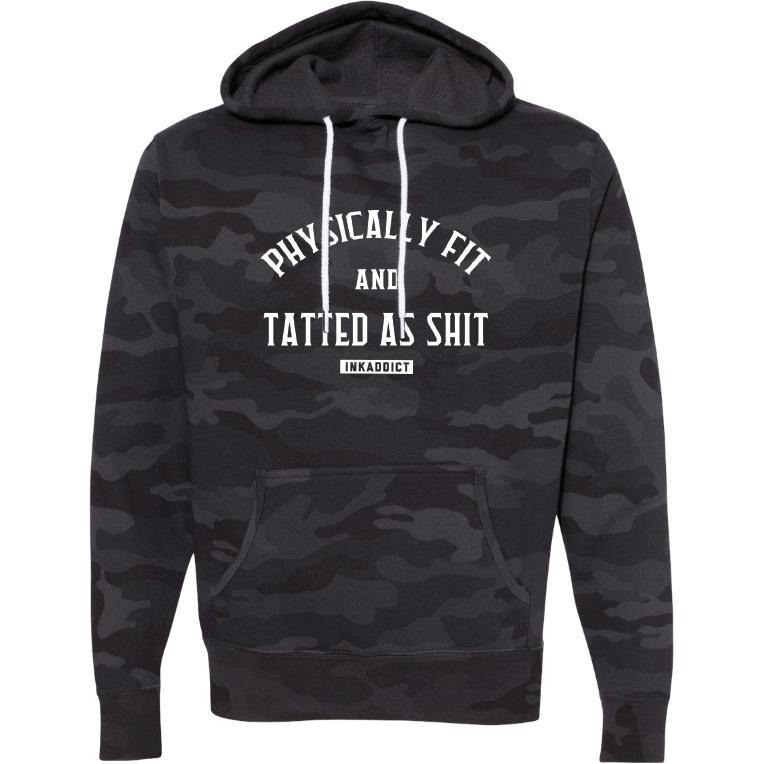Physically Fit Unisex Black Camo Pullover