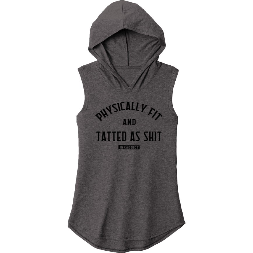 Physically Fit Women's Charcoal Sleeveless Hoodie Tee