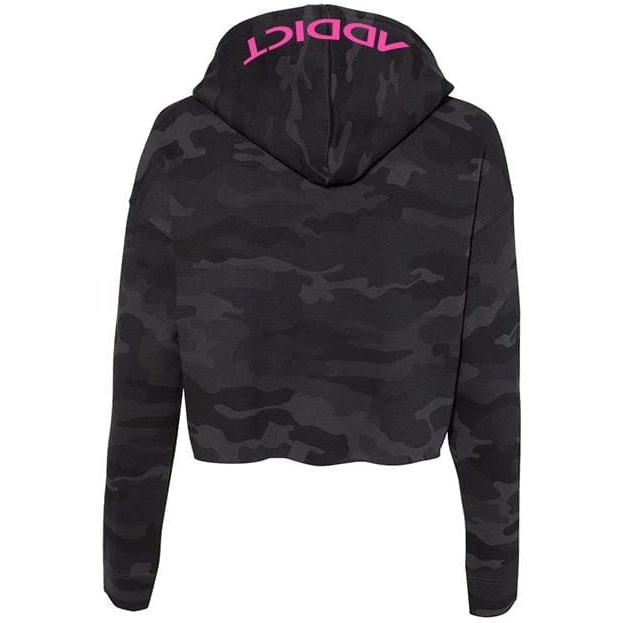INK Women's Black/Pink Camo Crop Hoodie