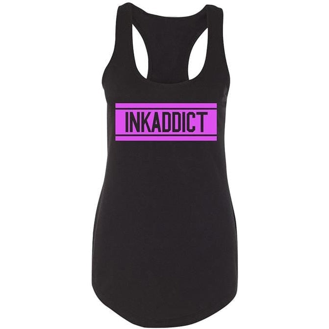 InkAddict Varsity Women's Black Racerback Tank Top